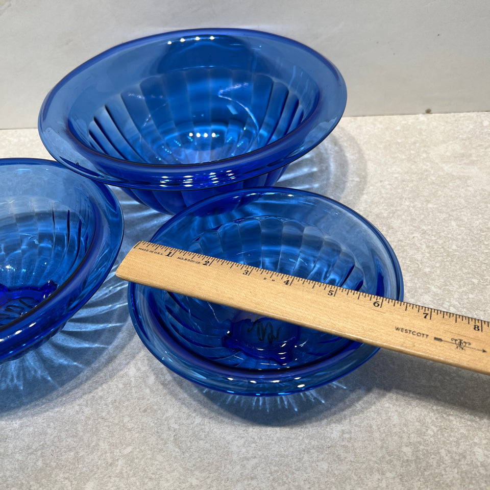 Set of 3 Blue Bowls