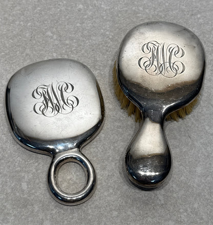 Sterling Vanity Mirror and Brush