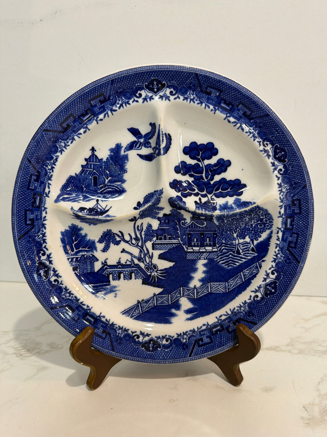 Blue Willow Divided Plate