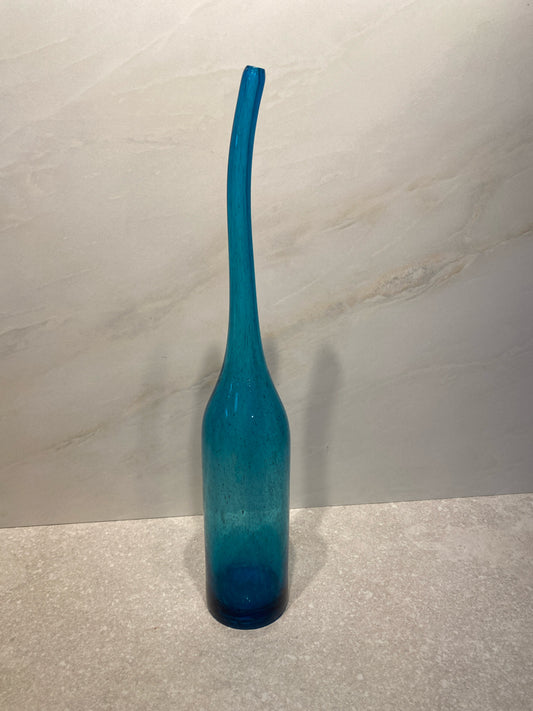 Blue Gooseneck Vase