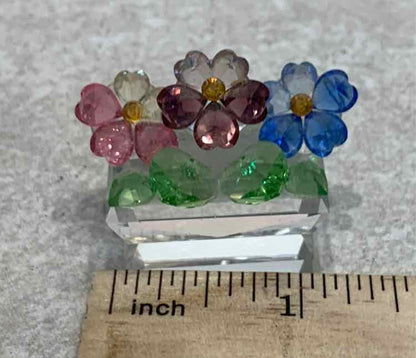 Crystal World Pansies Figurine