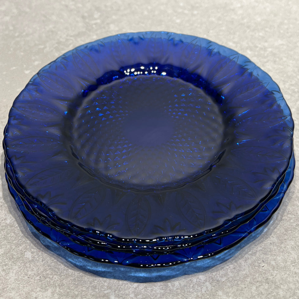 Set of 4 Blue Plates