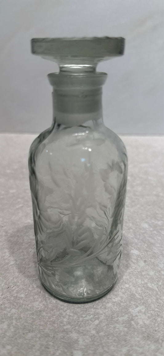 Floral Etched Perfume Bottle