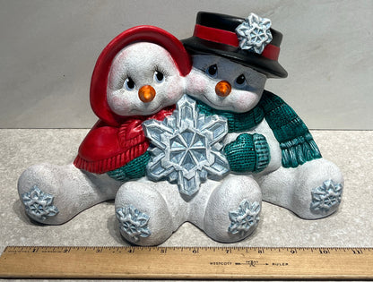 Snowman Couple Ceramic