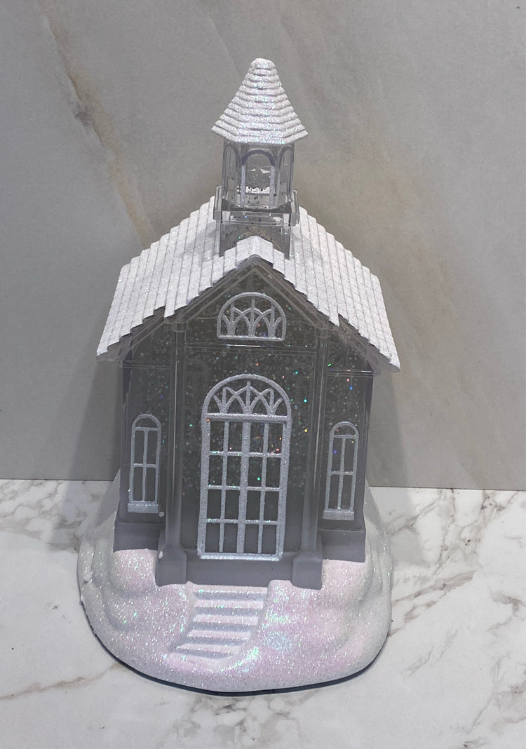 Cracker Barrel Church Glitter Globe