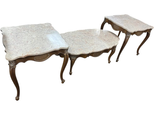 Marble Top Coffee Table And 2 End Tables