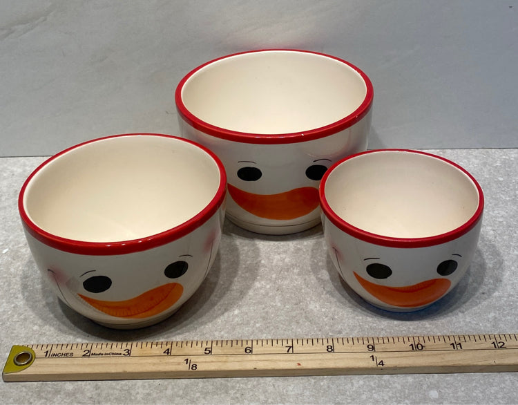 Set of 3 Snowman Bowls