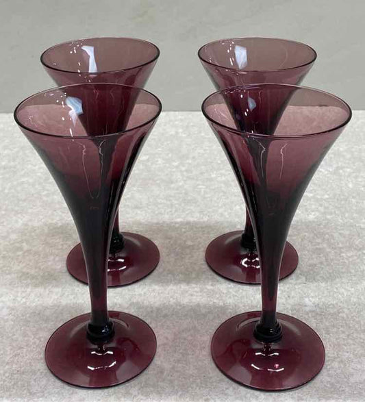 SEt of 4 Amethyst GLasses