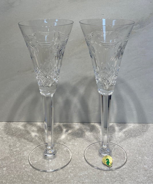 Set of 2 Waterford Crystal Champagne Glasses