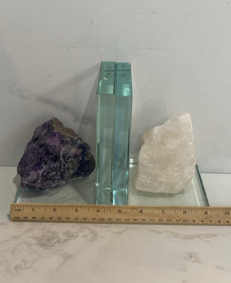Set of 2 Crystal Bookends