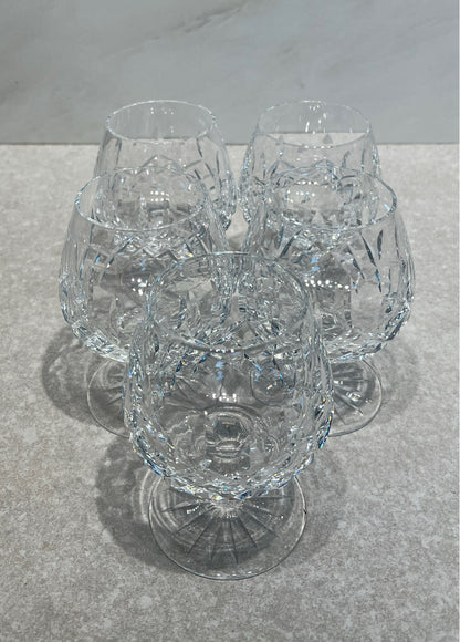 Set of 5 Waterford Brandy Glasses