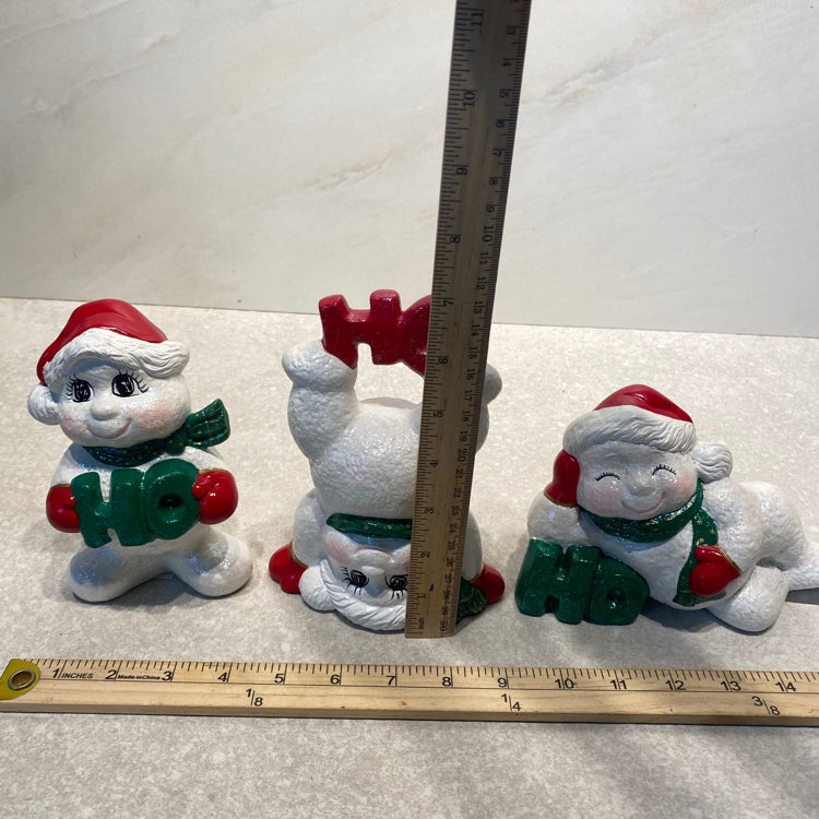 Set of 3 Ho HO HO Figurines