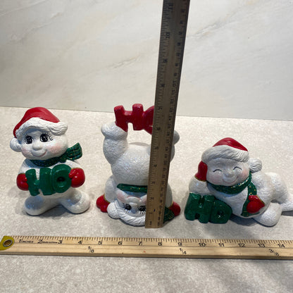 Set of 3 Ho HO HO Figurines