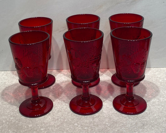Set of 6 Red Glasses