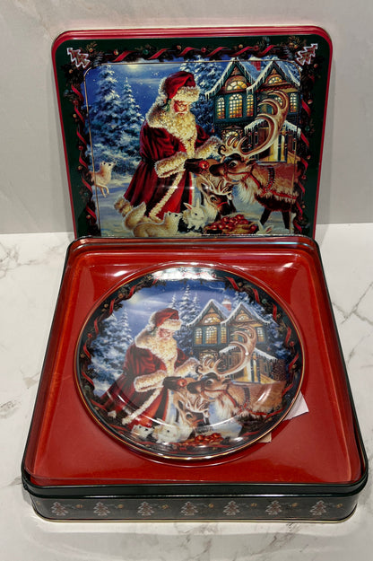 Christmas Plate With Tin