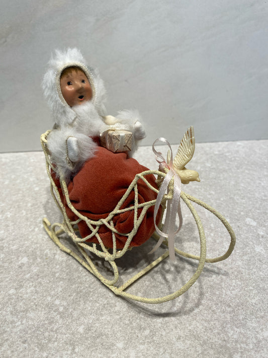 Byers Choice Baby In Sleigh