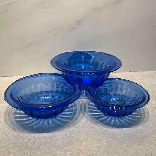 Set of 3 Blue Bowls