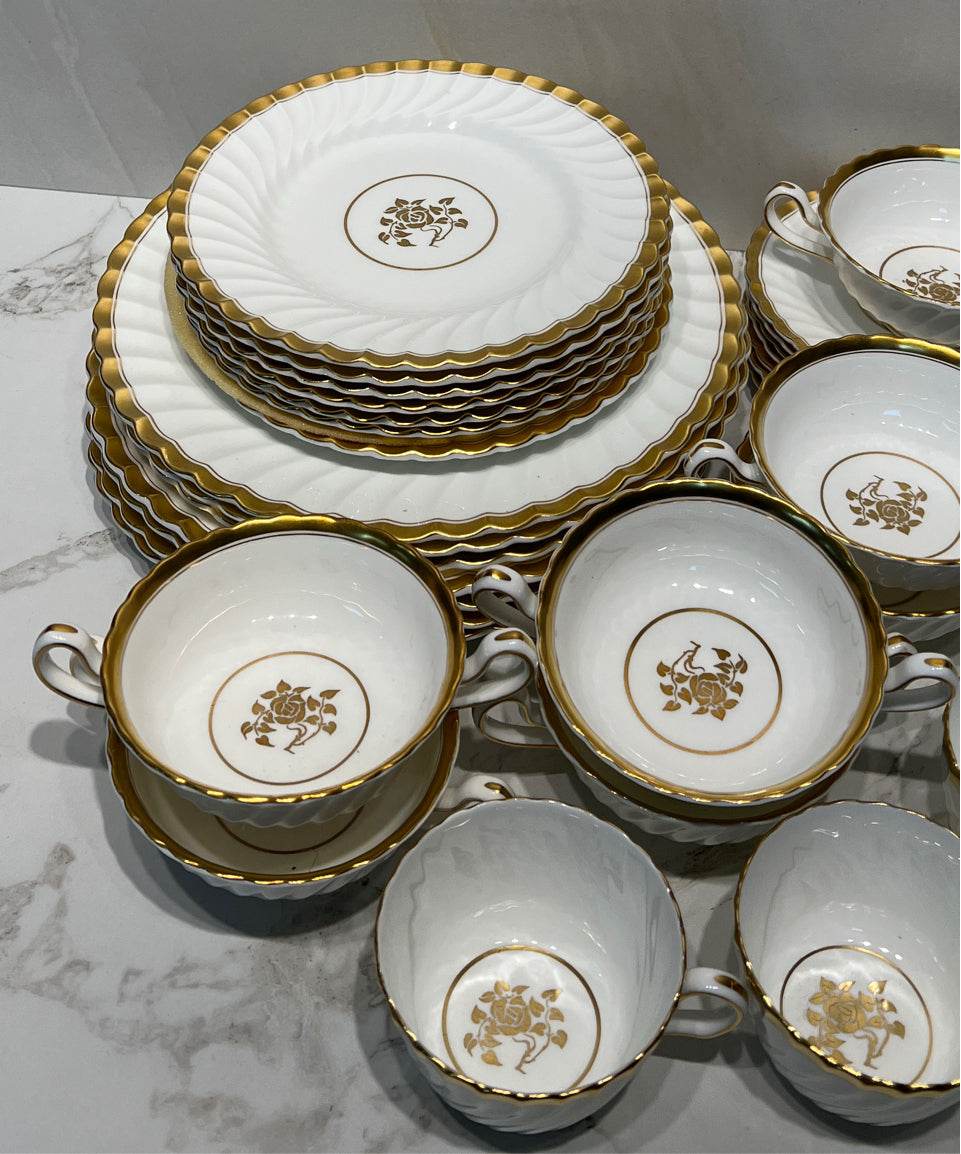 Minton Gold Rose Dinnerware Set