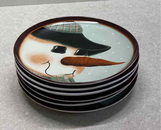 Set Of Snowman Plates