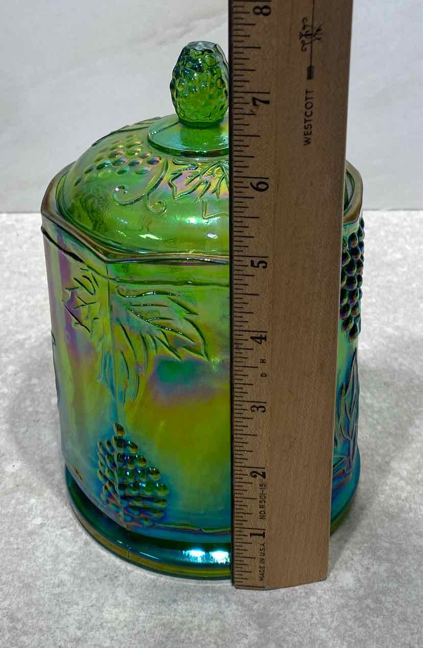 Carnival Glass Covered Jar
