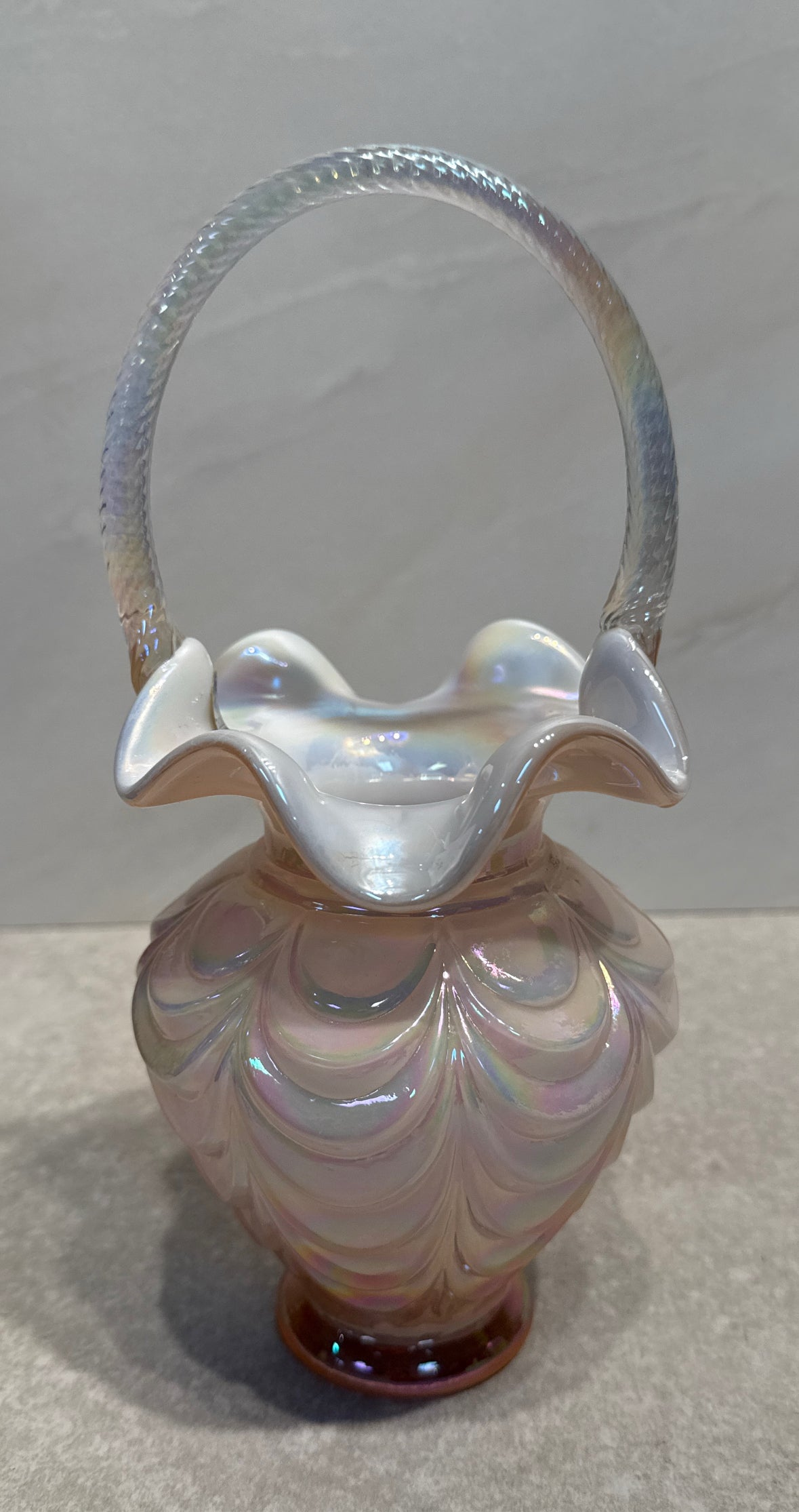 Fenton Iridescent  Drapery Basket