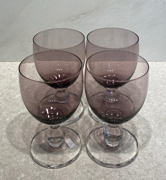 Set of 4 Dansk Amethyst Glasses
