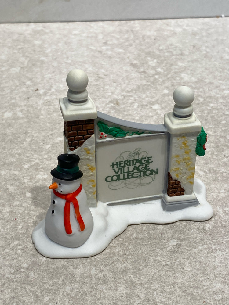 Dept. 56 Village Sign with Snowman