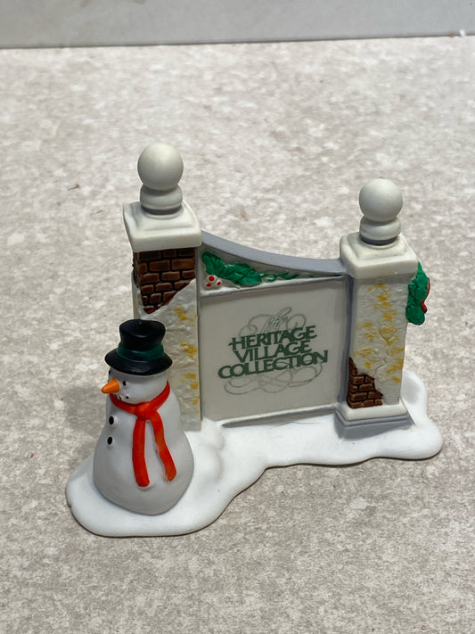 Dept. 56 Village Sign with Snowman