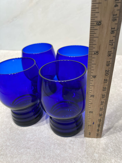 Set of 4 Blue Glasses
