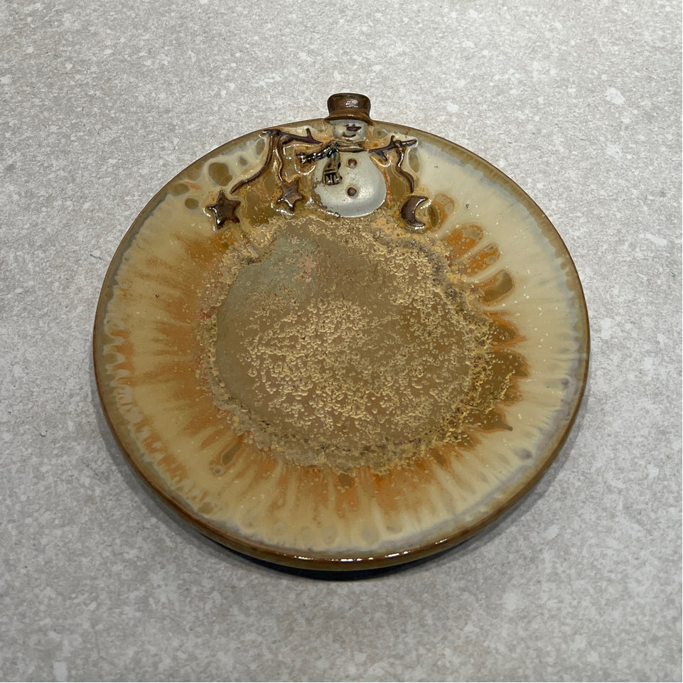 Snowman Pottery Plate