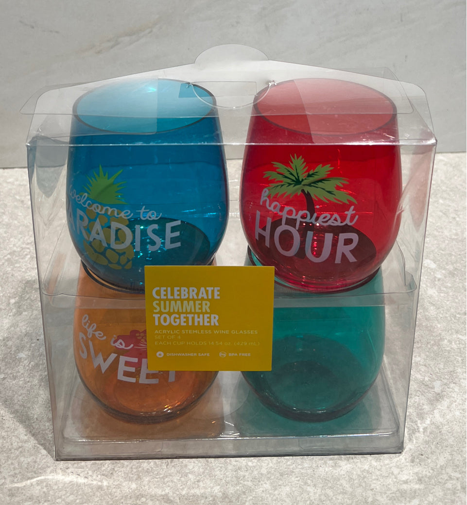 Set of 4 Acrylic Tumblers