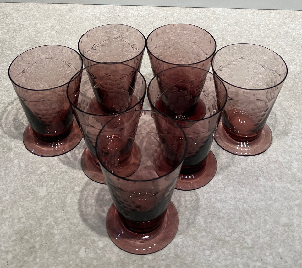 Set of 7 Purple Glasses
