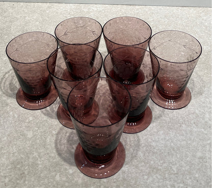 Set of 7 Purple Glasses