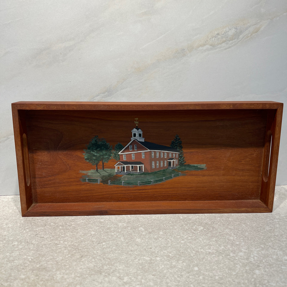 Teak Tray - Amherst Red Brick School House