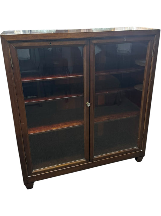 Wood And Glass Display With Doors