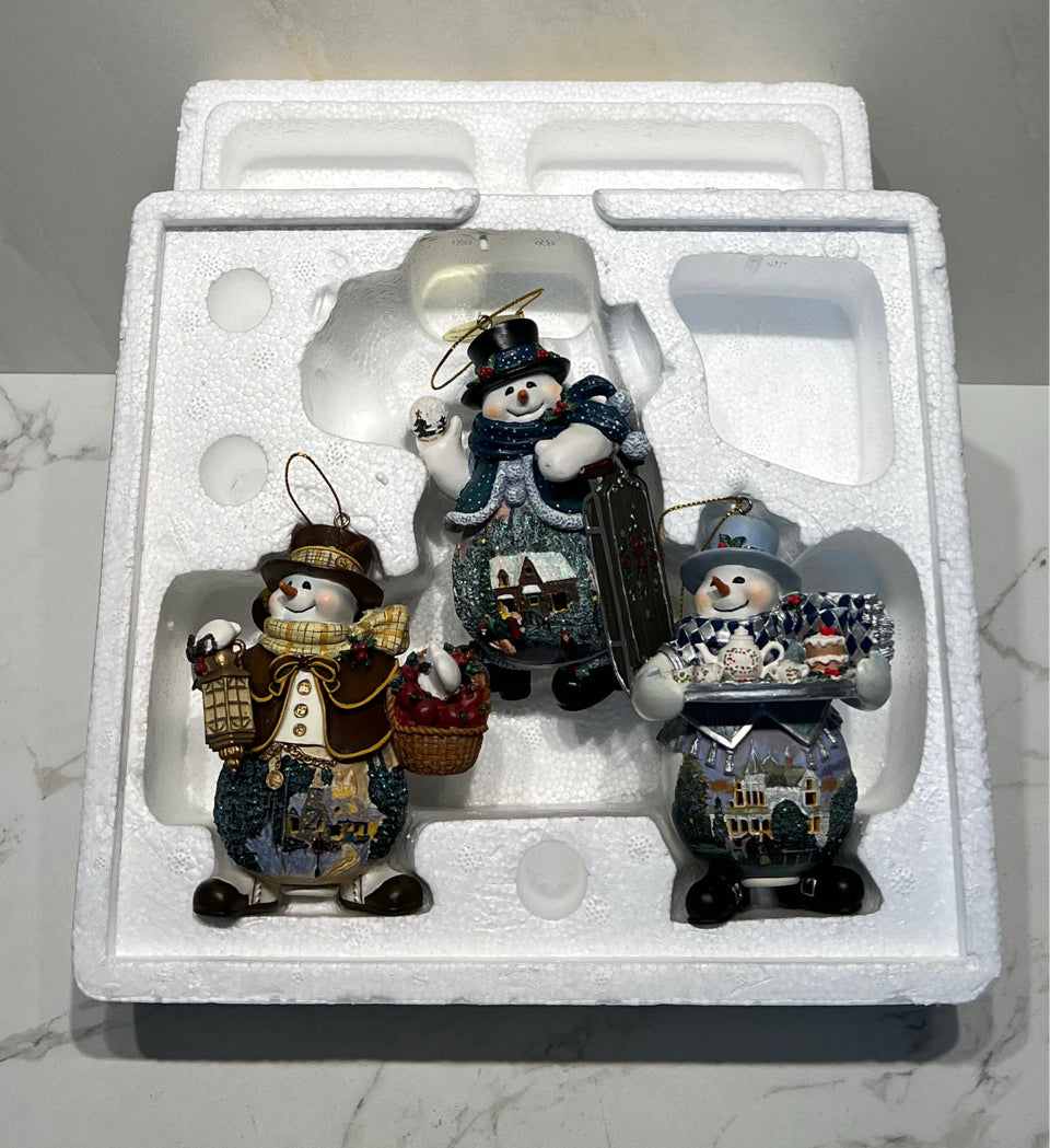 Thomas Kinkade Set of 3 Ornaments