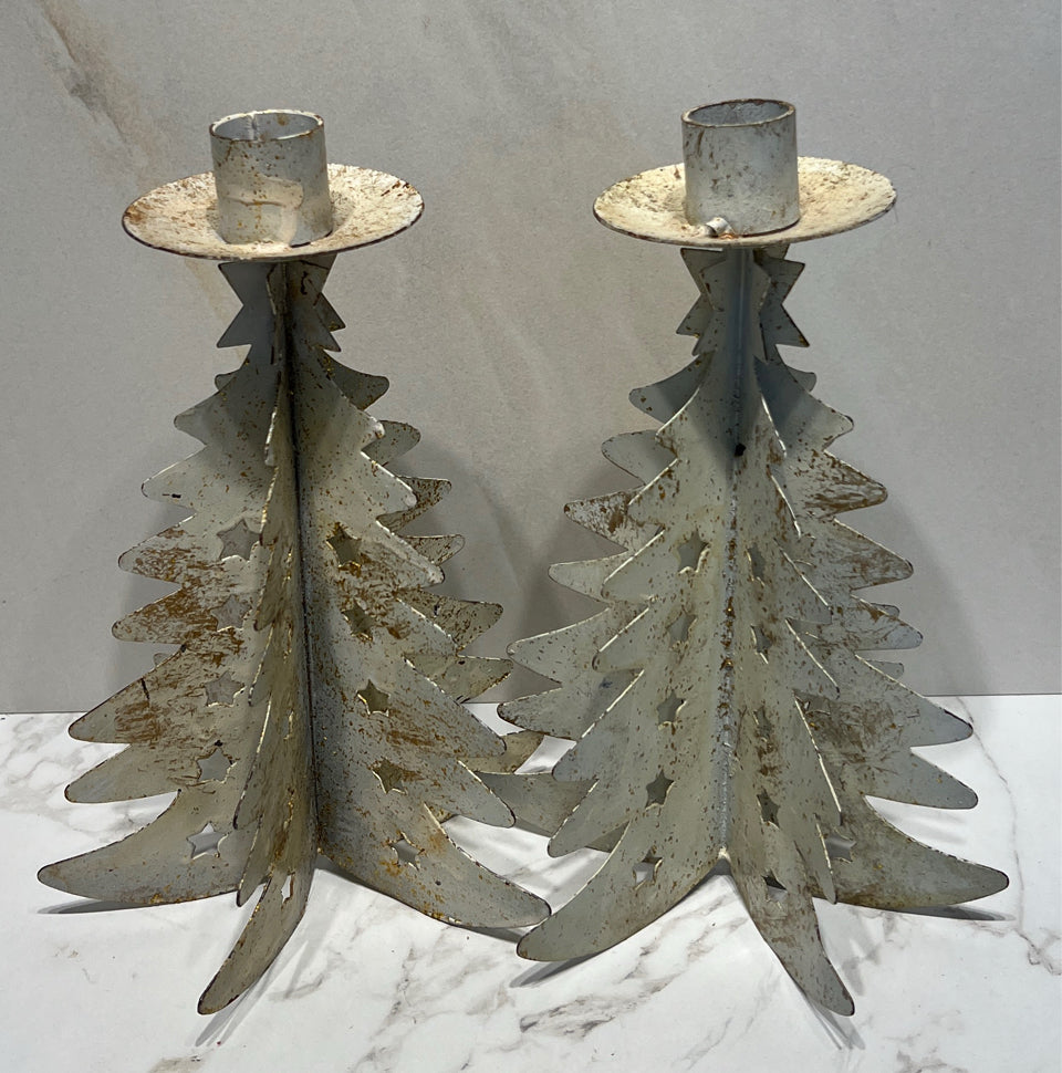 Pair of Tree Candleholders
