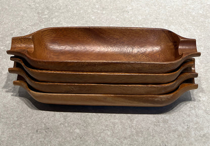 Set of 4 Wooden Corn Bowls
