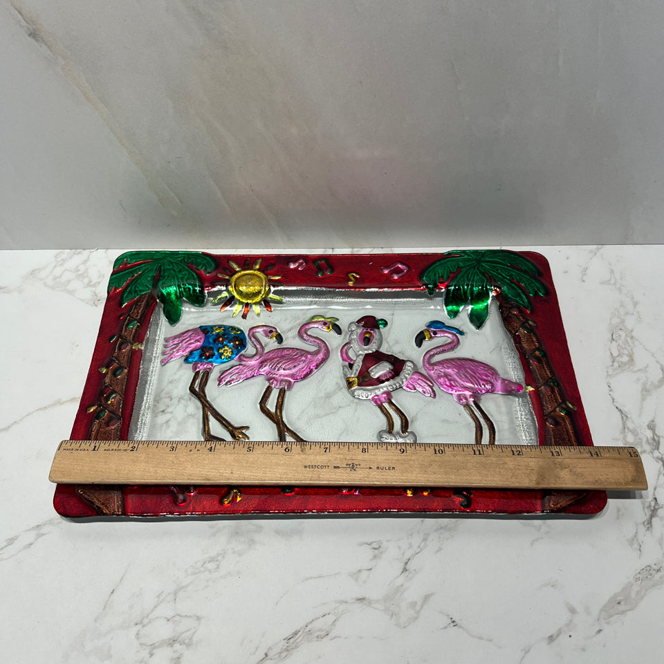 Flamingo Glass Dish