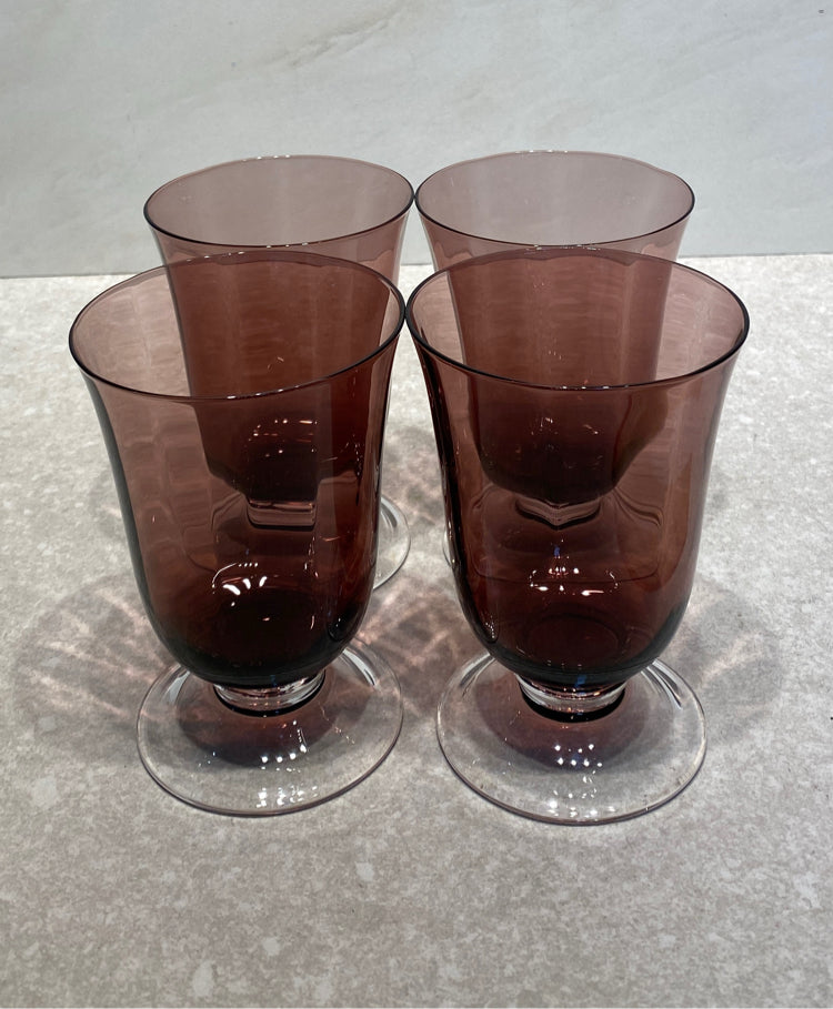 Set of 4 Dansk Amethyst Glasses