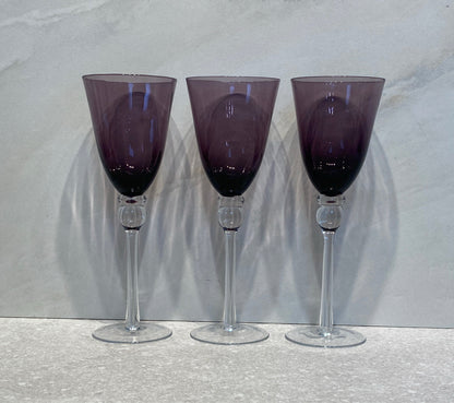 Set of 3 Purple Glasses