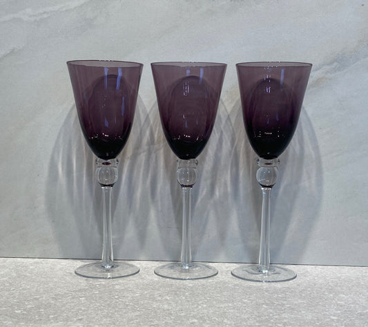 Set of 3 Purple Glasses