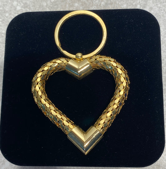 Vintage Mesh Heart Keychain