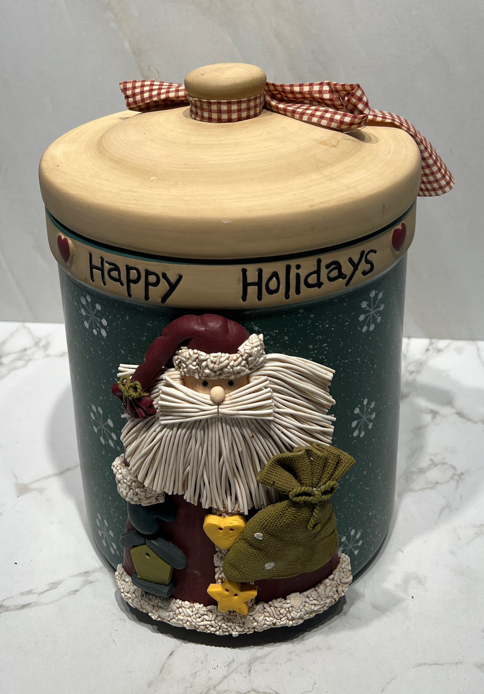 Happy Holidays Covered Jar