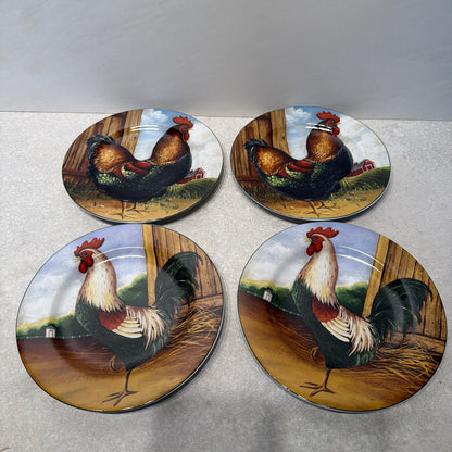 Set of 4 Rooster Plates