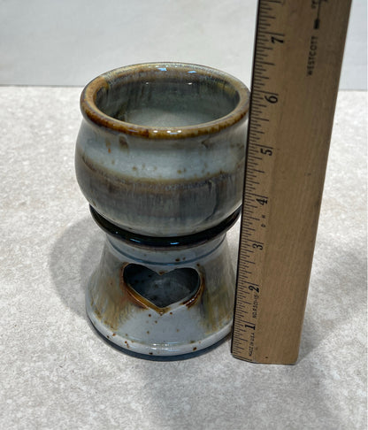 Pottery Signed Candle Holder