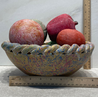 Clay Pottery Bowl & Fruit