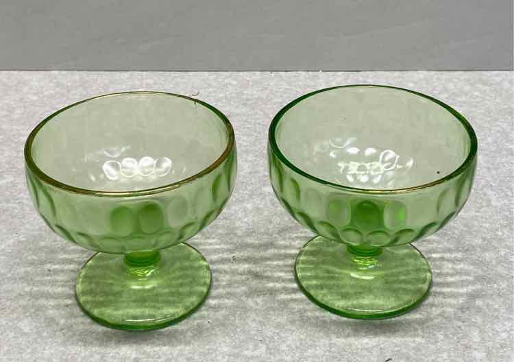 Pair of Uranium Glass Sherbert