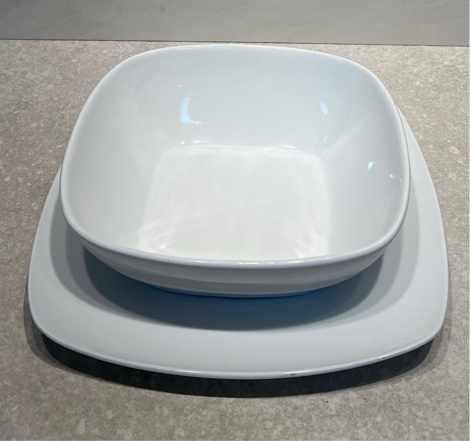 2 Piece White Serving Dishes