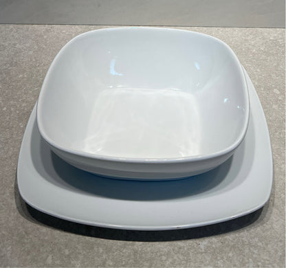 2 Piece White Serving Dishes